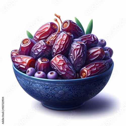 Weet Dates In A Clay Plate On Stone Tile And Wooden