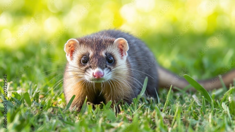 Fototapeta premium Cute Small Animal in Green Grass Environment