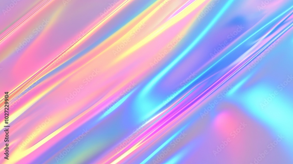 A colorful, shiny, and reflective surface with a rainbow pattern A colorful, shiny, and reflective surface with a rainbow pattern