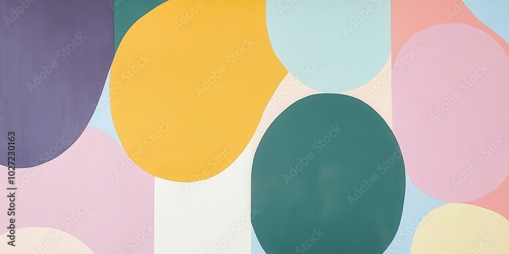 Colorful abstract wall art featuring rounded shapes in a bright design Colorful abstract wall art featuring rounded shapes in a bright design
