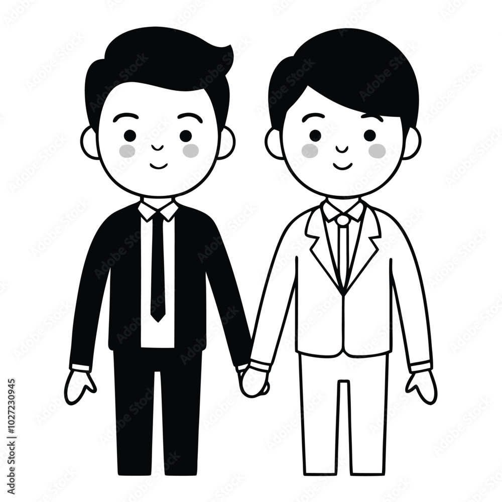 Parejo de novia's may cute dadoes la mane -son vector illustration Parejo de novia's may cute dadoes la mane -son vector illustration
