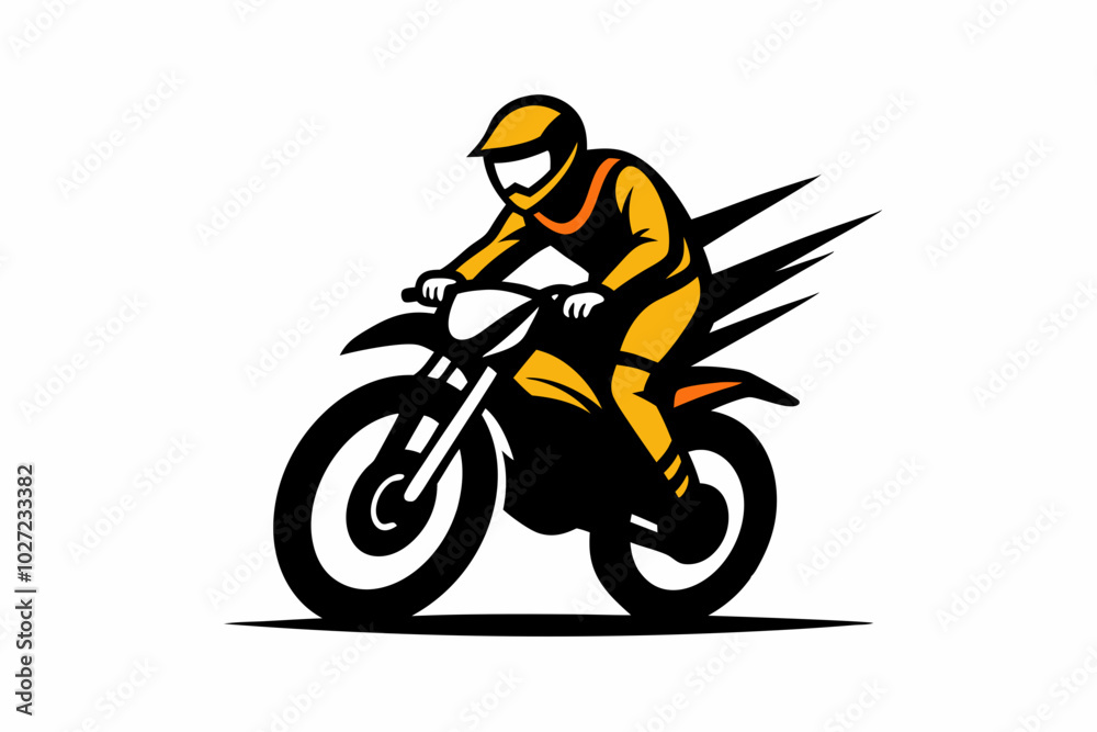 Dynamic dirt bike rider in action stylish vector t shirt design on white background Dynamic dirt bike rider in action stylish vector t shirt design on white background