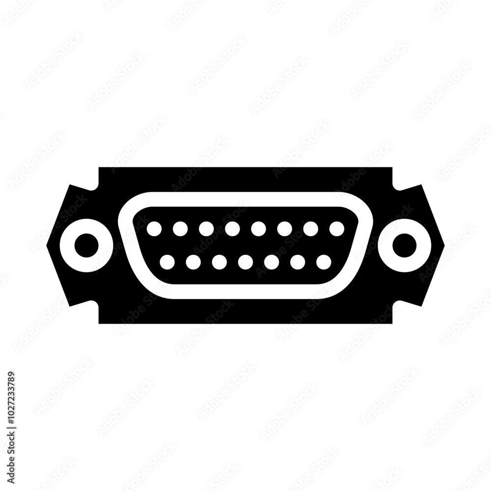 Fototapeta premium D-sub Connector Vector Design Icon Style