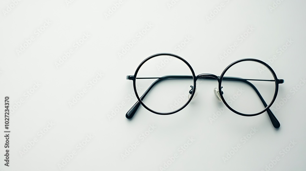 Minimalist Round Glasses on a Flat Surface Minimalist Round Glasses on a Flat Surface