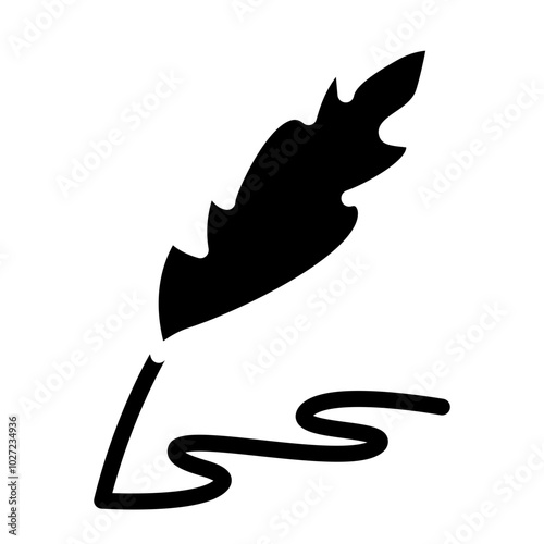 Feather Quill Vector Design Icon Style