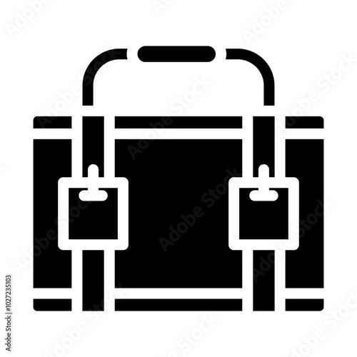 Vintage Suitcase Vector Design Icon Style