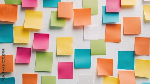 Colorful Sticky Notes on White Background