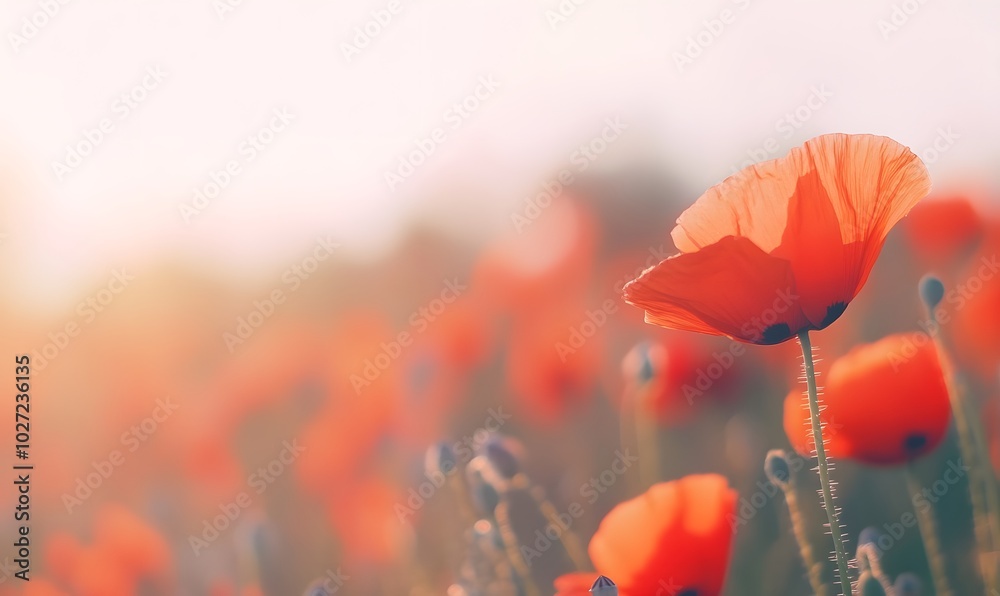 Obraz premium closeup of california poppies, Generative AI 