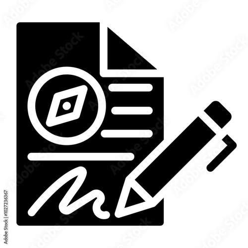 Contract Compass Vector Design Icon Style