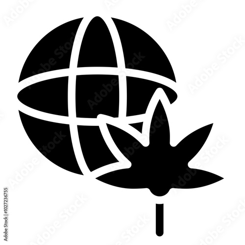 Ganja Globe Vector Design Icon Style