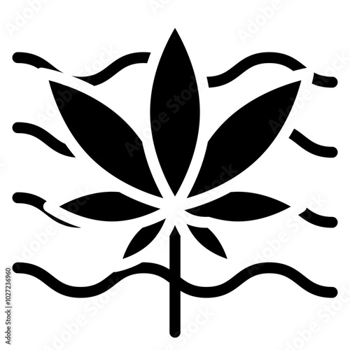 Weed Wave Vector Design Icon Style