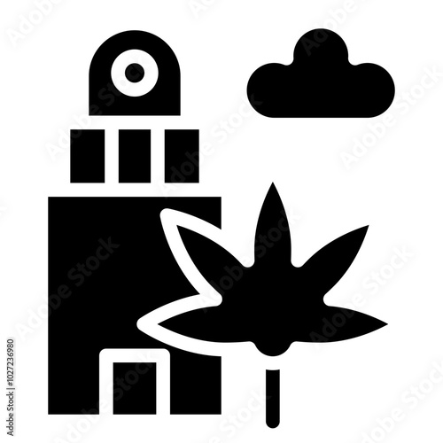 Leafy Lighthouse Vector Design Icon Style