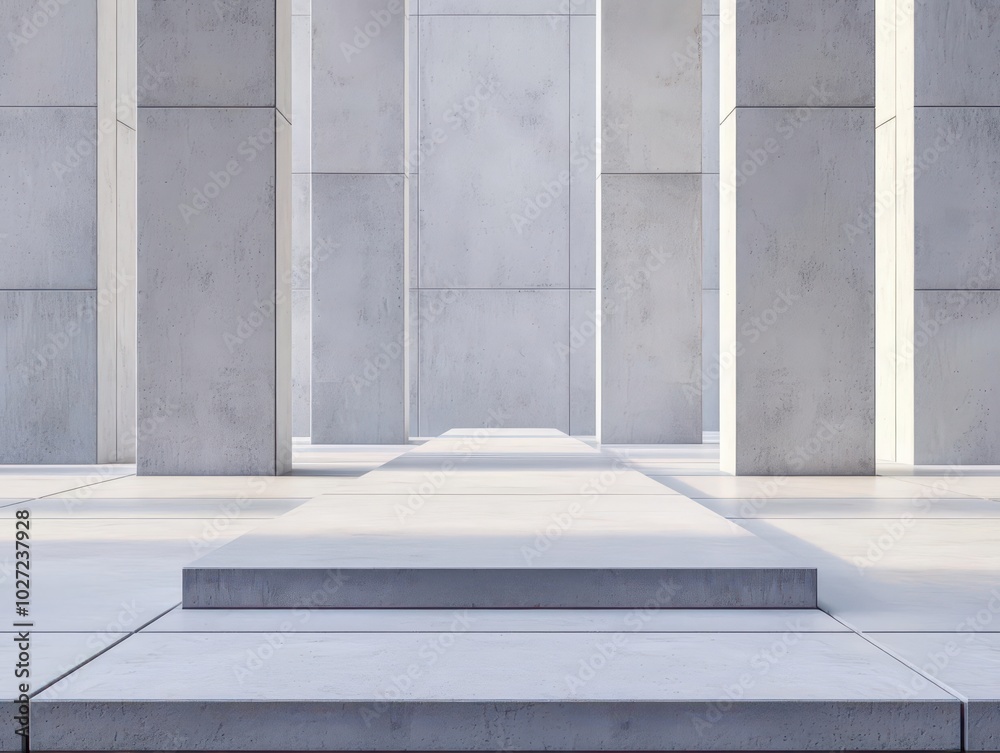 Symmetrical architectural platform, symbolizing balance in architecture Symmetrical architectural platform, symbolizing balance in architecture