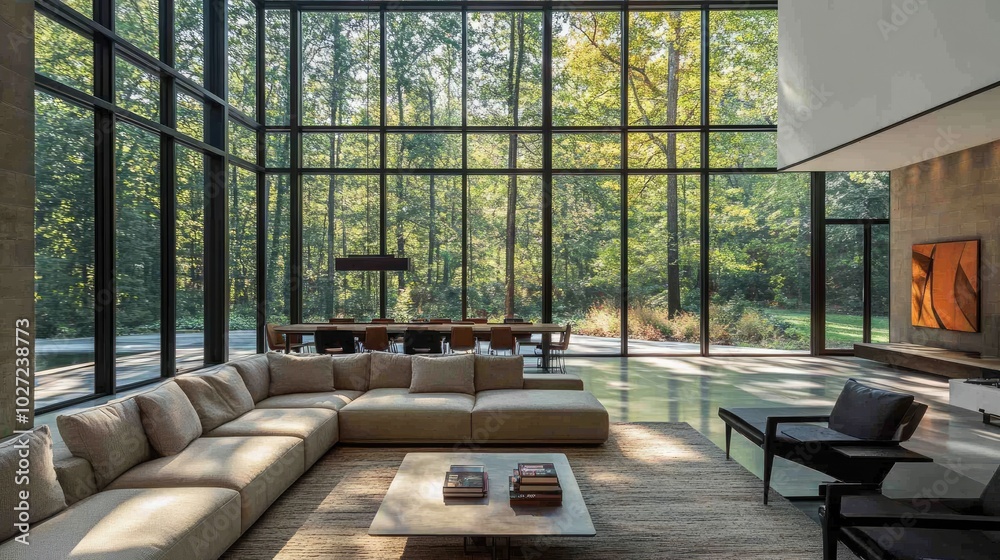Modern Interior with Large Windows and Natural Light Modern Interior with Large Windows and Natural Light