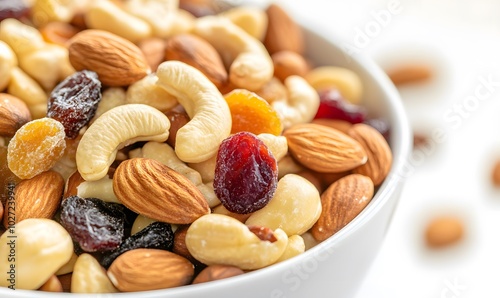  bowl of mixed nuts and dried fruits, Generative AI 