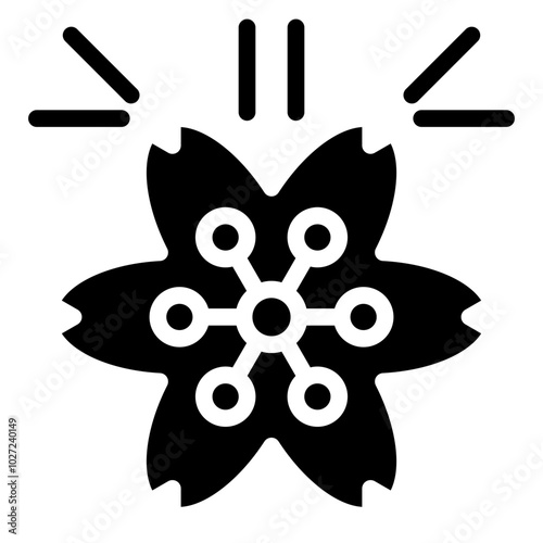 Sakura Sparkle Vector Design Icon Style
