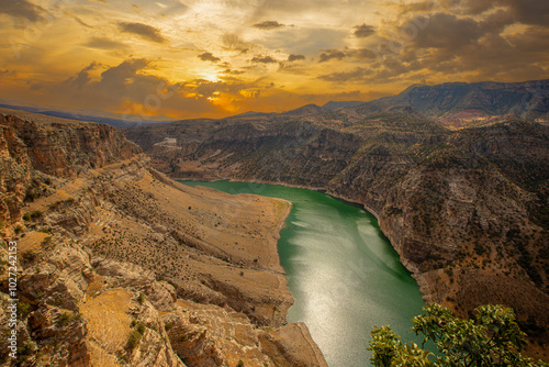 Türkiye, Siirt province; Perforated stone, Botan valley. photo