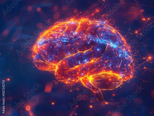 Wallpaper Mural Futuristic Quantum Powered Brain with Glowing Circuits and Entangled Neurons Torontodigital.ca