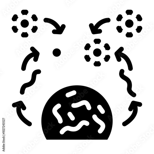 Viral Host Interaction Vector Design Icon Style