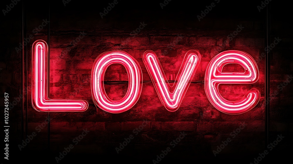 Neon Love Sign in Radiant Red and Pink Glow Neon Love Sign in Radiant Red and Pink Glow