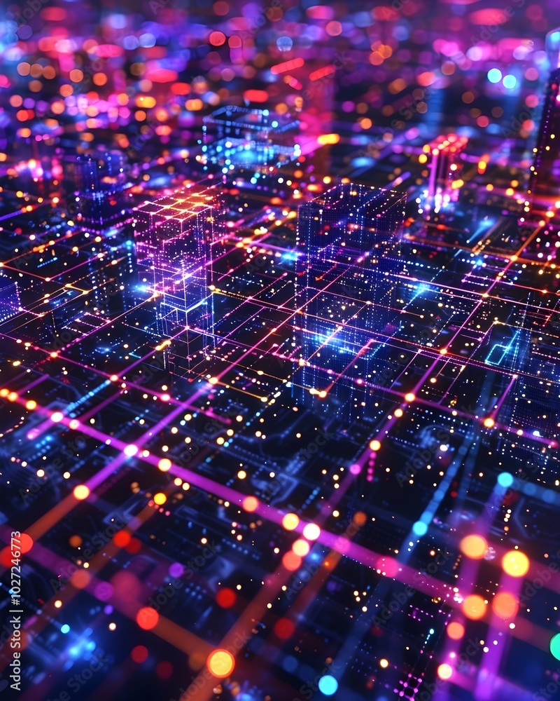Glowing Quantum Grid Visualizing the Interconnected Potential of Parallel Computing Glowing Quantum Grid Visualizing the Interconnected Potential of Parallel Computing