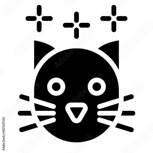 Witch's Cat Vector Design Icon Style