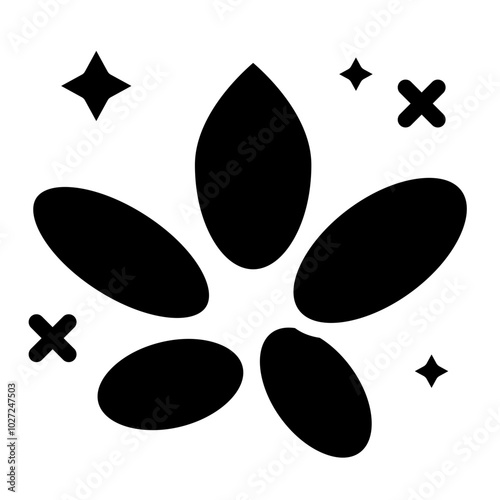 Crystal Blossom Vector Design Icon Style