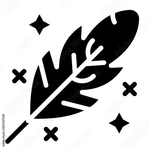 Mystical Feather Vector Design Icon Style