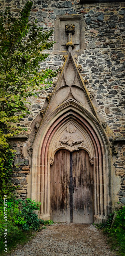 Fototapeta premium mysterious entrance to the ruined Temple of the Wind Rose in the Czech Republic