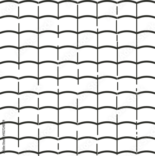 Texture in the form of a cartoon roof with rounded shingles.