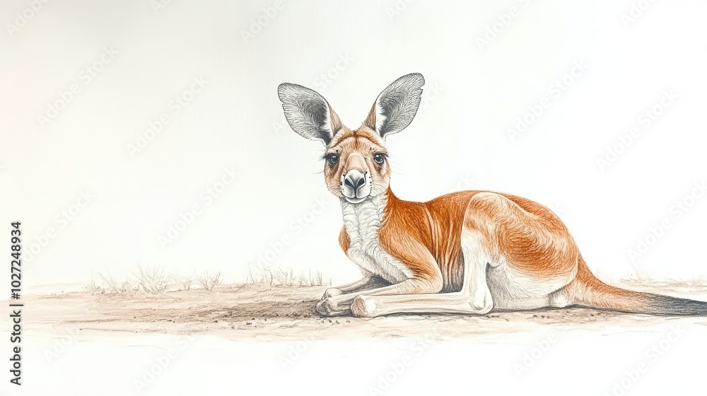 image of the kangaroo. on a white background. watercolor painting image of the kangaroo. on a white background. watercolor painting