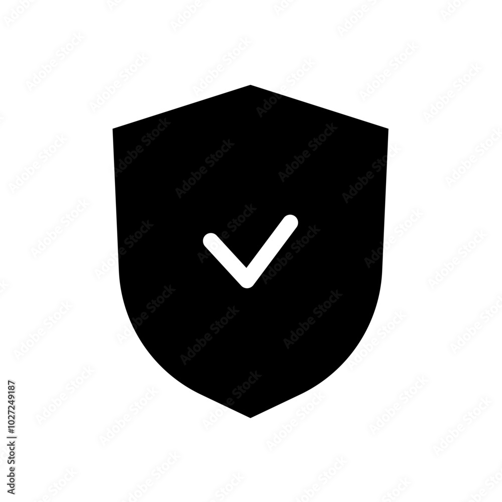 Shield with check sign, protection- vector icon Shield with check sign, protection- vector icon