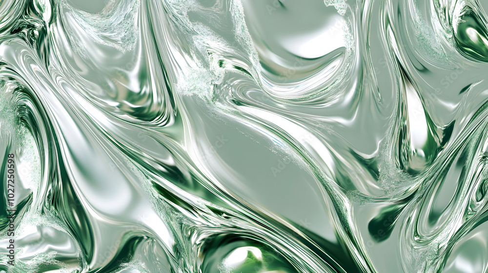 Silver and Green Intertwined Chrome Silver and Green Intertwined Chrome