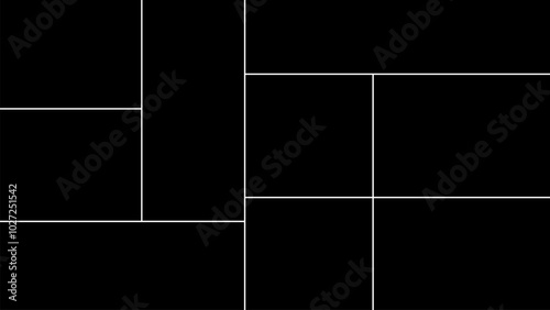 Vector empty photo frame. Collage template for 9 pictures. Frames for memory.