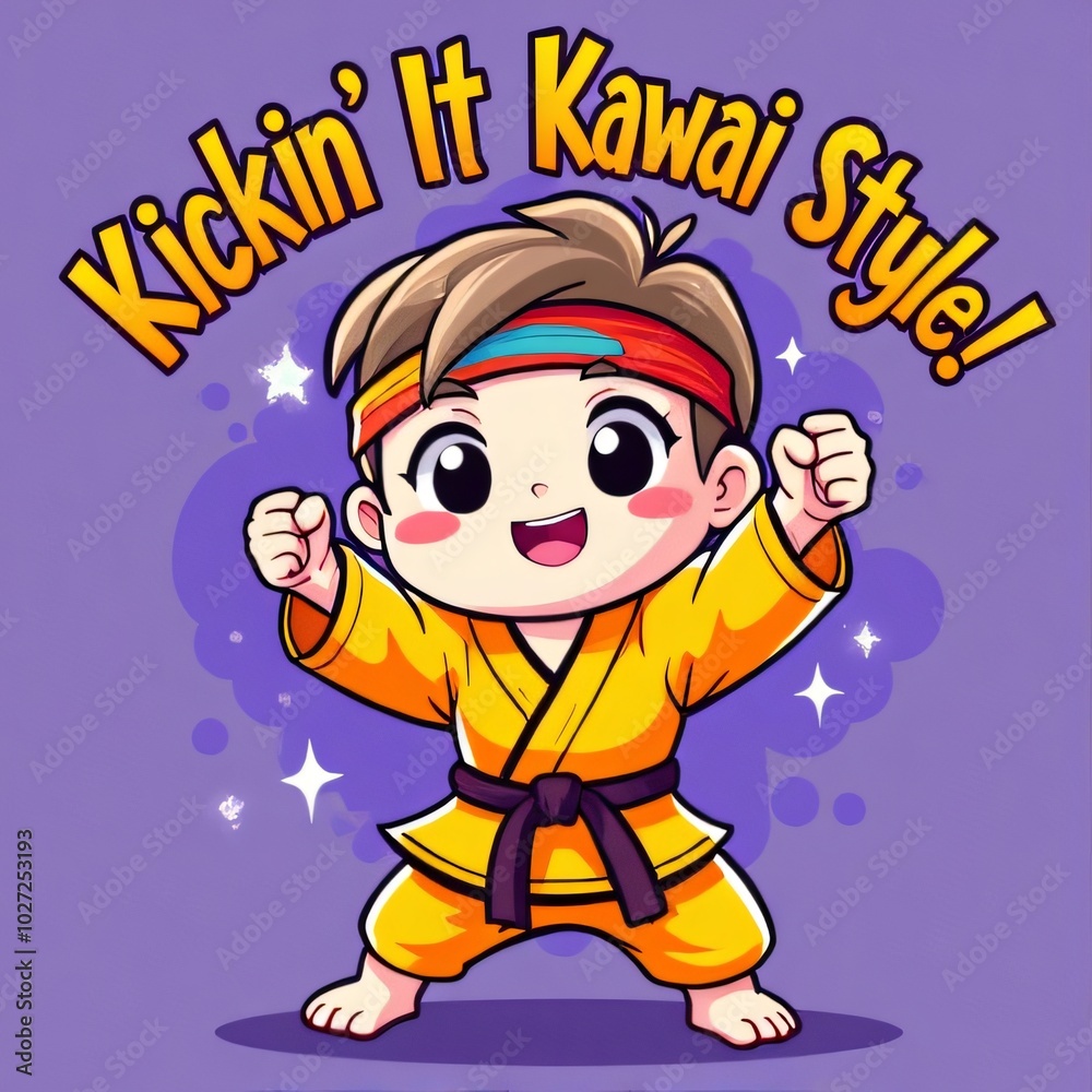 Kawaii Karate Kid: Kickin' It Kawaii Style T-Shirt Design Kawaii Karate Kid: Kickin' It Kawaii Style T-Shirt Design
