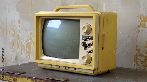 Medium sized portable television from the mid 80s photo