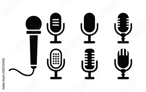Microphone vector icons set. Microphone icon