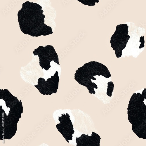 Abstract Cow Print Pattern on Pastel Background