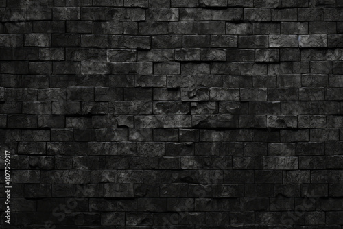 Processed collage of black brick wall surface texture. Background for banner, backdrop or texture