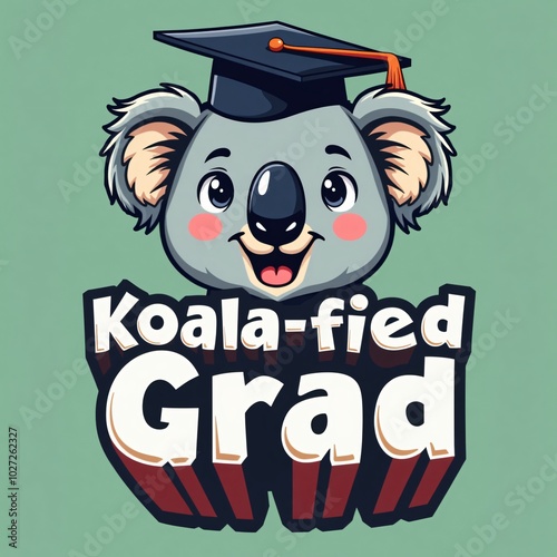 Playful Koala Graduation T-Shirt Design - Koala-fied Grad photo