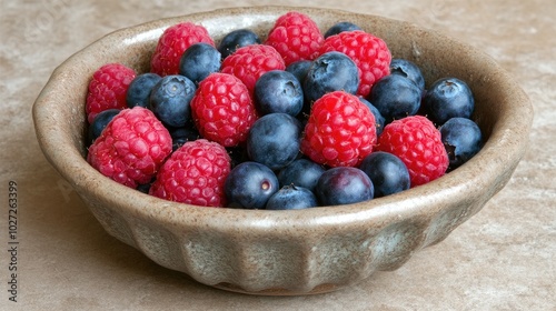 Fresh Berries in a Rustic Bowl