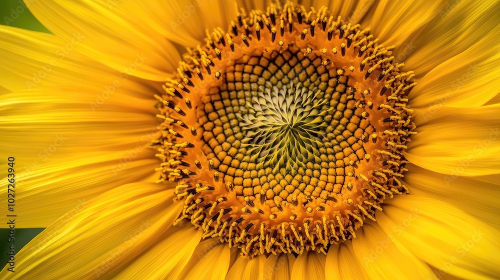 Bright Sunflower Close-Up with Stunning Details Bright Sunflower Close-Up with Stunning Details
