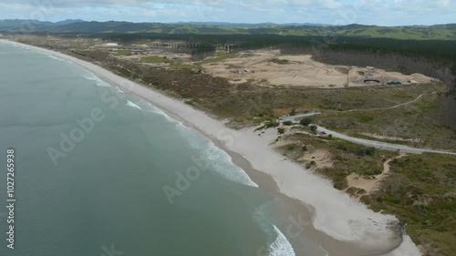 Wallpaper Mural Coastline hill and sandy beach of Forestry Beach, next to Te Arai, Auckland, New Zealand. Torontodigital.ca
