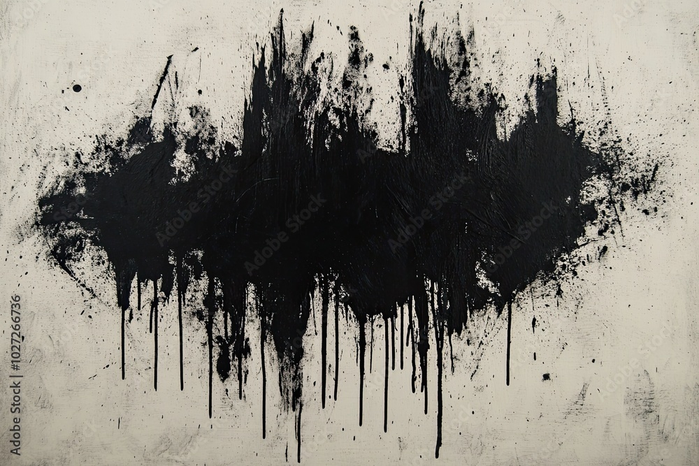 Smeared black ink texture on canvas, with visible streaks and brush stroke imperfections Smeared black ink texture on canvas, with visible streaks and brush stroke imperfections