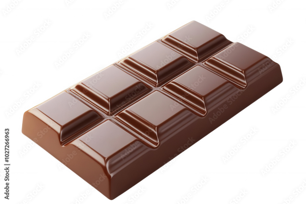 A close-up of a chocolate bar, with a smooth, dark brown surface, transparent background A close-up of a chocolate bar, with a smooth, dark brown surface, transparent background