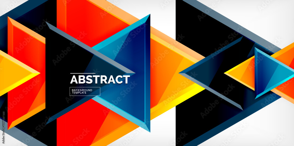 Abstract background - glossy triangles. Vector Illustration For Wallpaper, Banner, Background, Card, Book Illustration, landing page