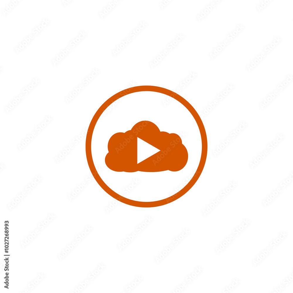 Cloud player circle icon isolated on transparent background Cloud player circle icon isolated on transparent background