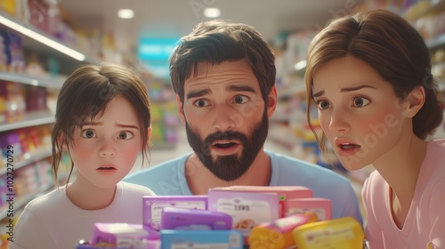 Family Shocked by High Prices While Shopping for Groceries