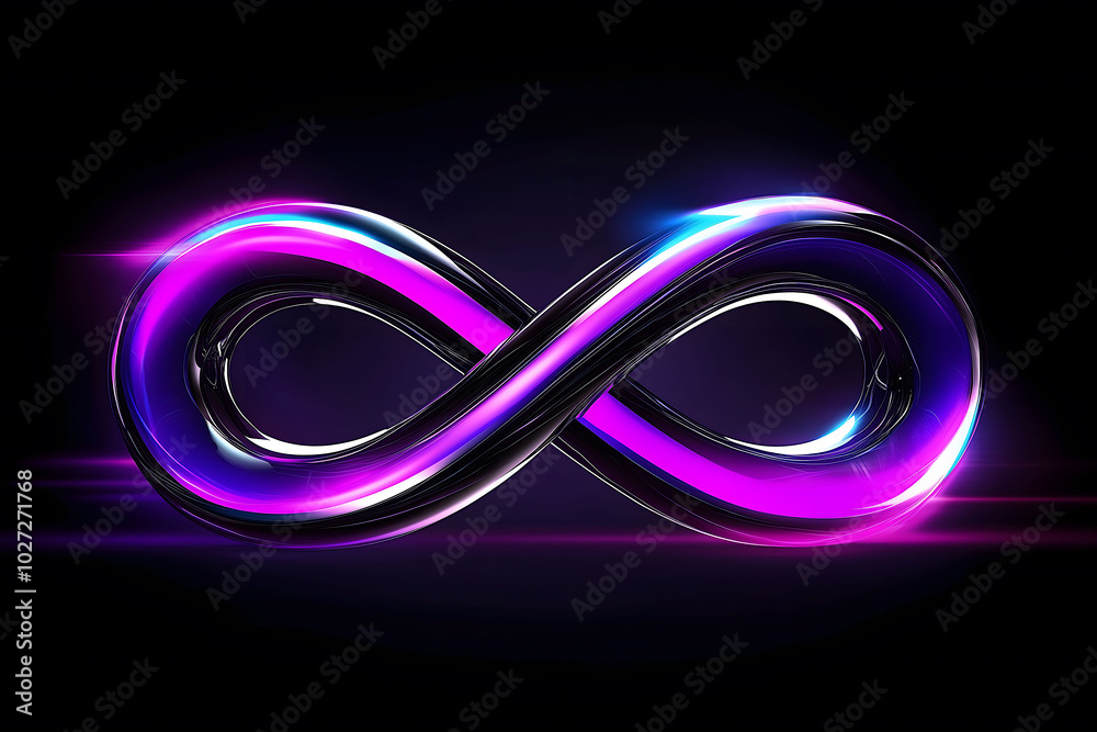 Purple Infinity Symbol - beautiful 3d math Purple Infinity Symbol - beautiful 3d math