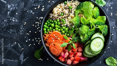 Fresh Vegetable Bowl with Quinoa and Greens